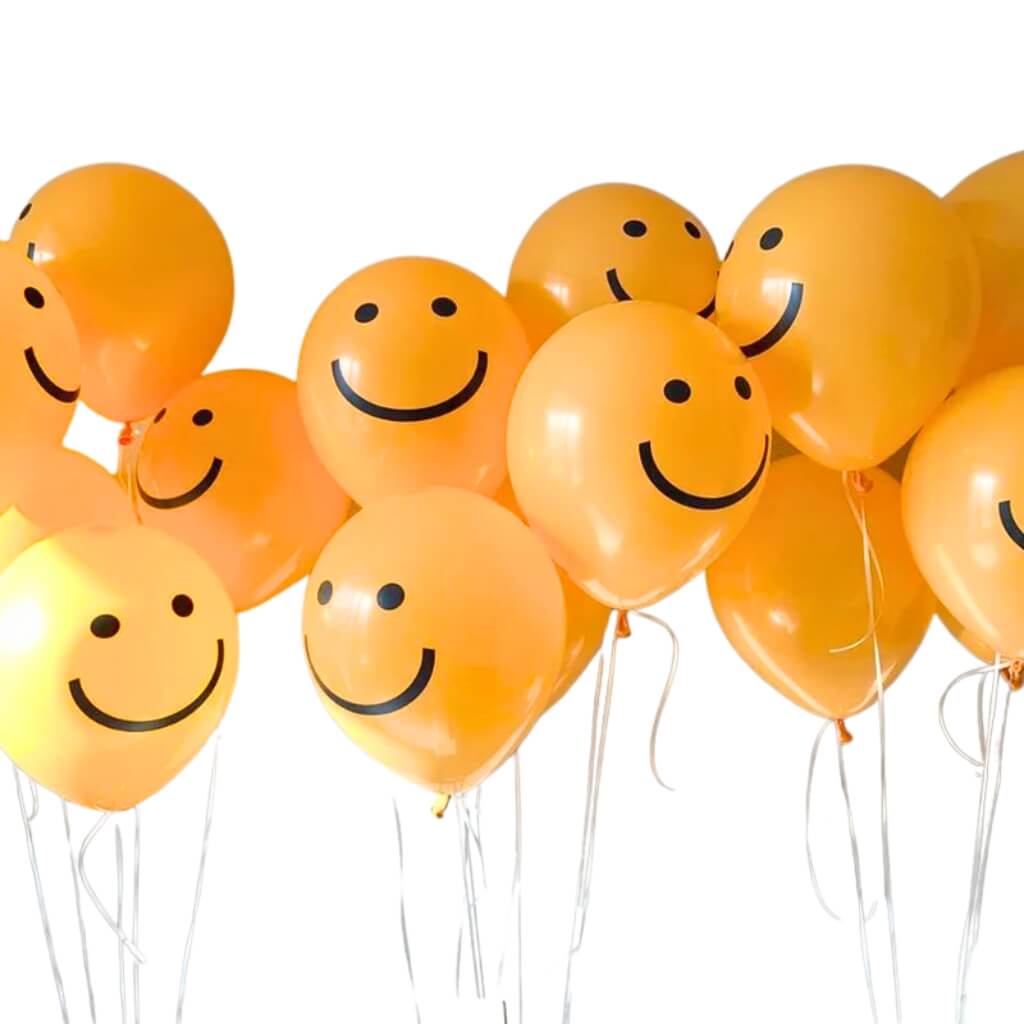 12-inch Yellow Smiley Face Latex Balloons 10pk