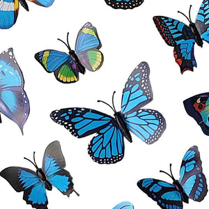 3D Magnetic Butterfly Decorations Decals 12 Pack - Blue