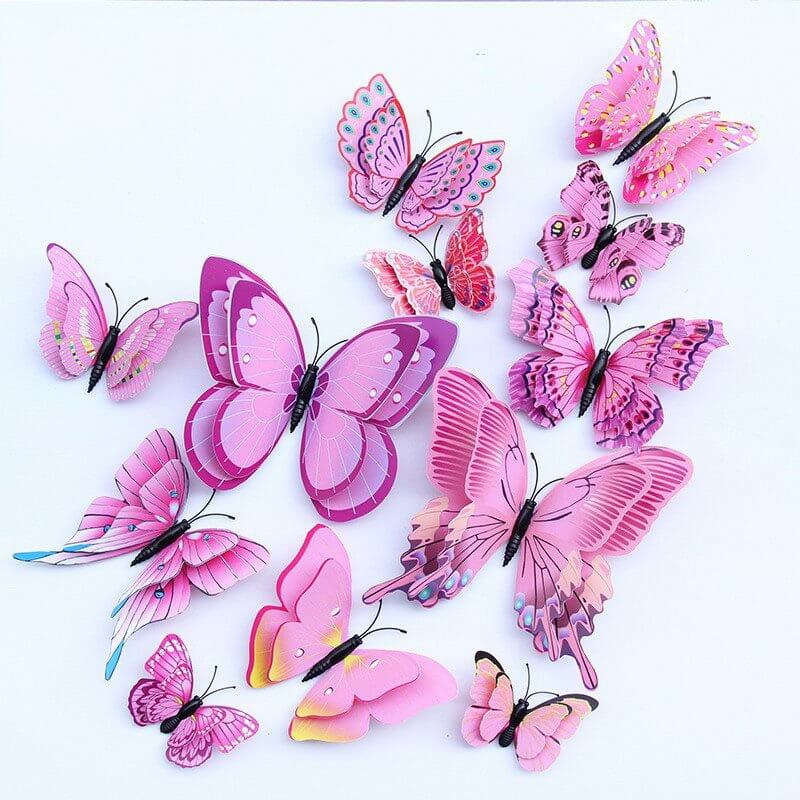 Butterfly Butterflies Wall Sticker Pink Purple Light 3D Home Décor Decoration 3D | UK Butterfly Butterflies Wall Sticker Pink Purple Light 3D Home Décor Decoration 3D | UK