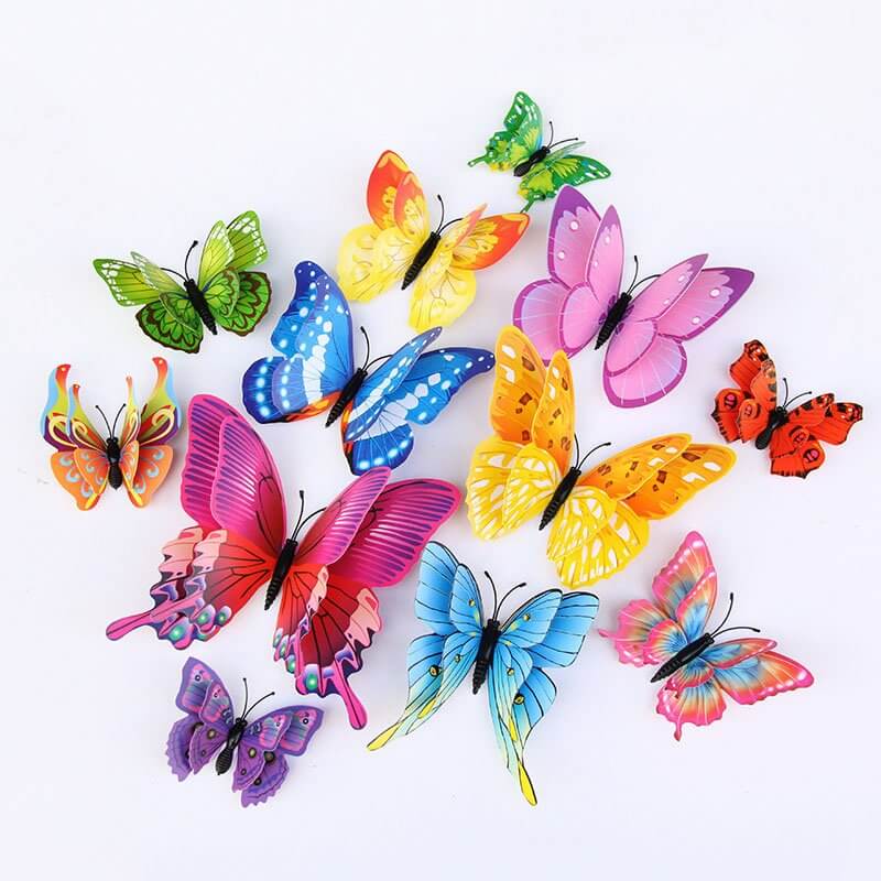 Glitter 3D Butterfly Stickers - 2 Styles