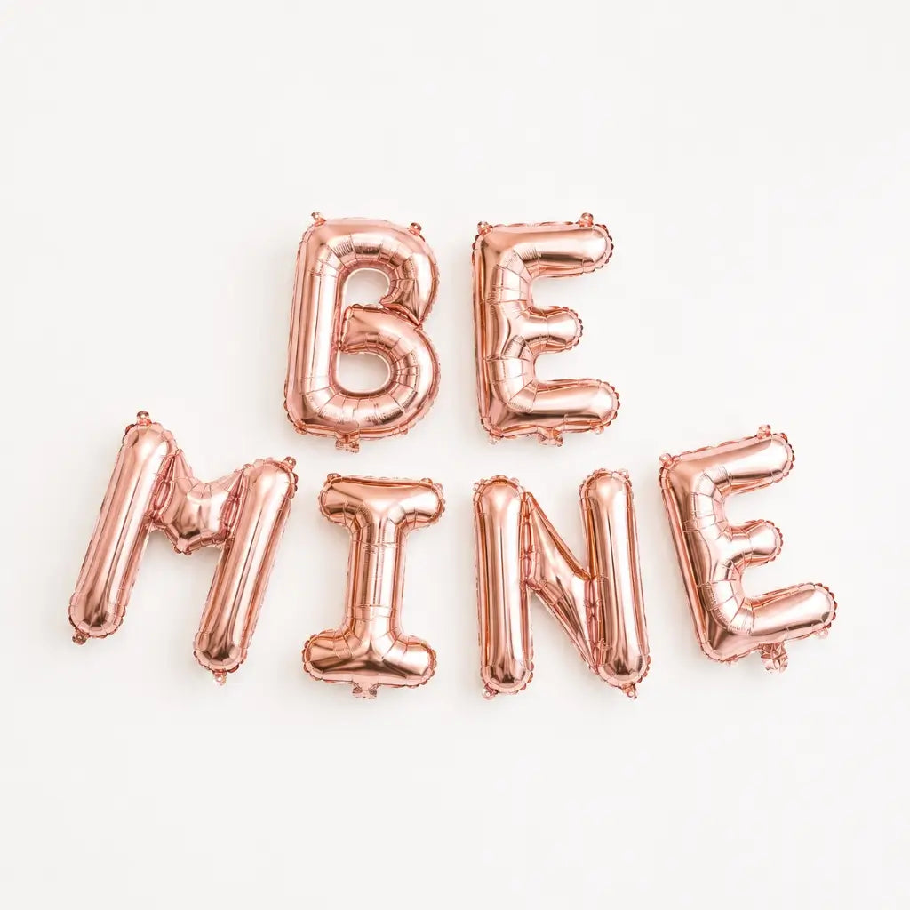 16-inch Rose Gold BE MINE Foil Balloon Banner
