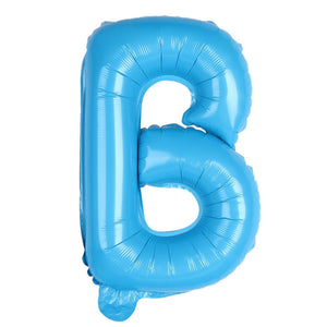 16-inch Baby Blue A-Z Alphabet Letter Foil Balloon letter b