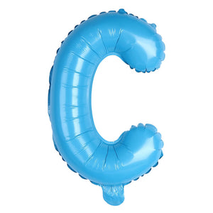 16-inch Baby Blue A-Z Alphabet Letter Foil Balloon letter c