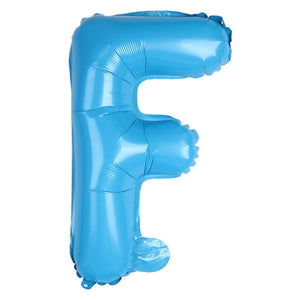 16-inch Baby Blue A-Z Alphabet Letter Foil Balloon letter f