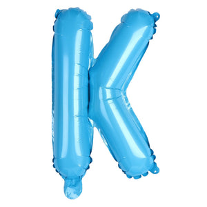 16-inch Baby Blue A-Z Alphabet Letter Foil Balloon letter k