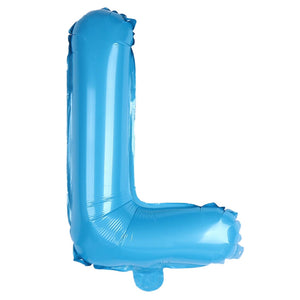 16-inch Baby Blue A-Z Alphabet Letter Foil Balloon letter l