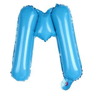 16-inch Baby Blue A-Z Alphabet Letter Foil Balloon letter m