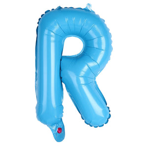 16-inch Baby Blue A-Z Alphabet Letter Foil Balloon letter r