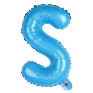 16-inch Baby Blue A-Z Alphabet Letter Foil Balloon letter s