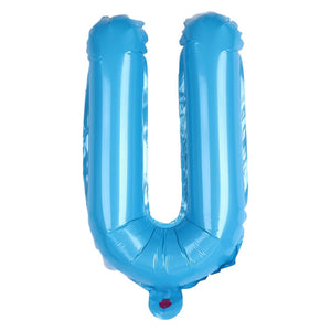 16-inch Baby Blue A-Z Alphabet Letter Foil Balloon letter u