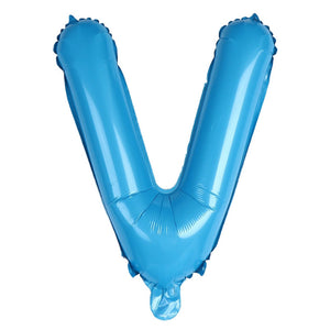 16-inch Baby Blue A-Z Alphabet Letter Foil Balloon letter v