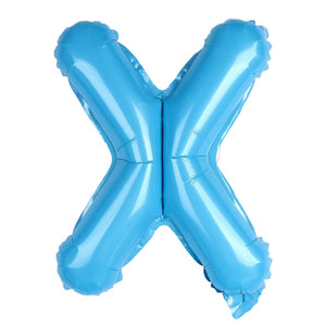 16-inch Baby Blue A-Z Alphabet Letter Foil Balloon letter x