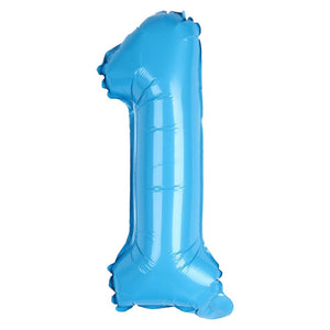 16-inch Baby Blue Number 0-9 Foil Balloon number 1