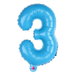 16-inch Baby Blue Number 0-9 Foil Balloon number 3