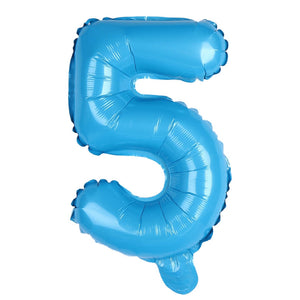 16-inch Baby Blue Number 0-9 Foil Balloon number 5