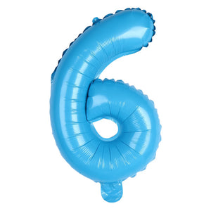 16-inch Baby Blue Number 0-9 Foil Balloon number 6