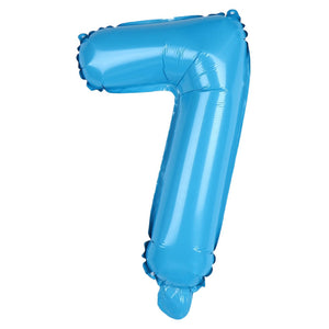 16-inch Baby Blue Number 0-9 Foil Balloon number 7