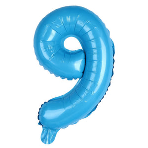 16-inch Baby Blue Number 0-9 Foil Balloon number 9