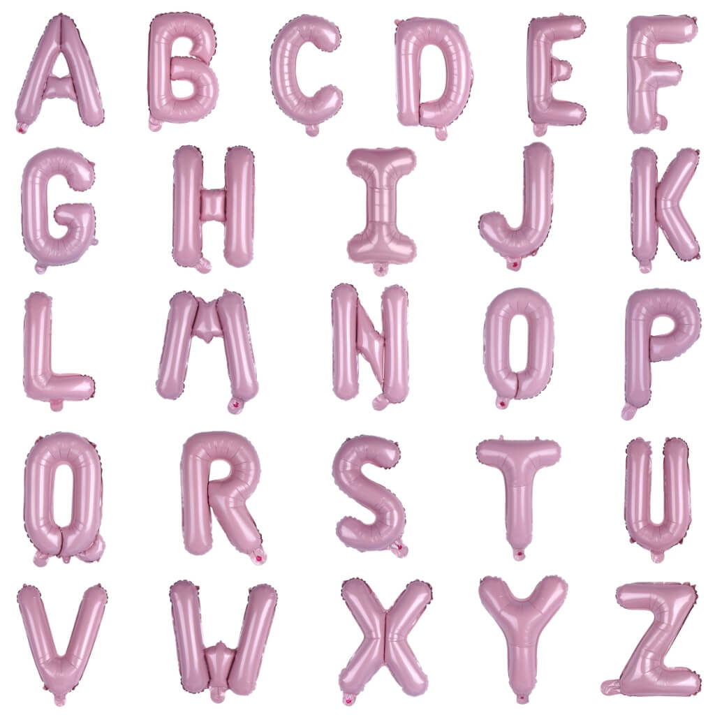 16-inch Baby Pink A-Z Alphabet Letter Foil Balloon