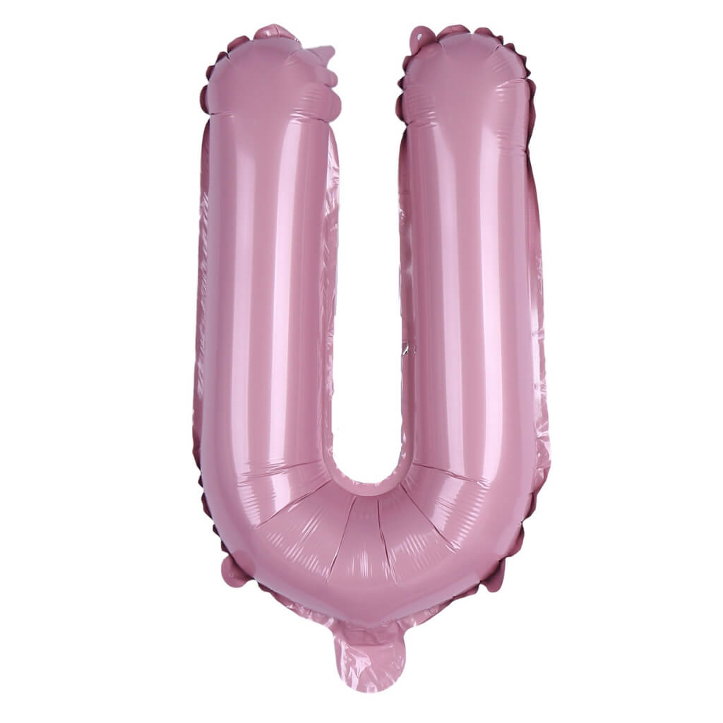 16-inch Baby Pink Alphabet Letter u Foil Balloon