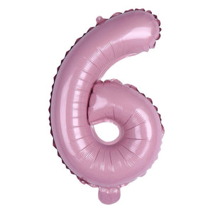 16-inch Baby Pink Number 0-9 Foil Balloon number 6