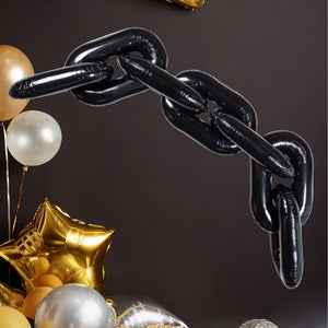 16-inch Black Chain Link Foil Balloon Garland