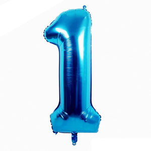 16" Blue A-Z Alphabet Number 1 Foil Balloon