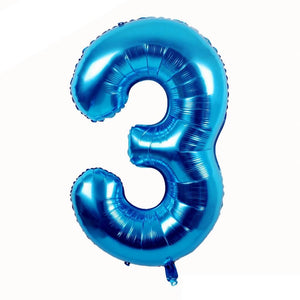 16" Blue A-Z Alphabet Number 3 Foil Balloon