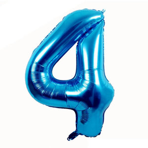 16" Blue A-Z Alphabet Number 4 Foil Balloon
