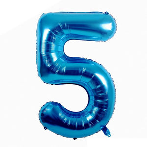 16" Blue A-Z Alphabet Number 5 Foil Balloon