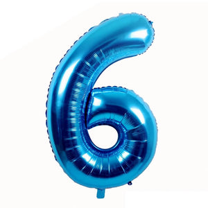 16" Blue A-Z Alphabet Number 6 Foil Balloon