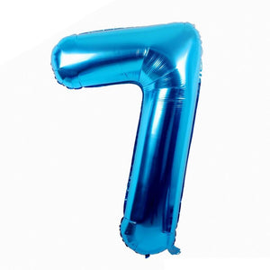 16" Blue A-Z Alphabet Number 7 Foil Balloon
