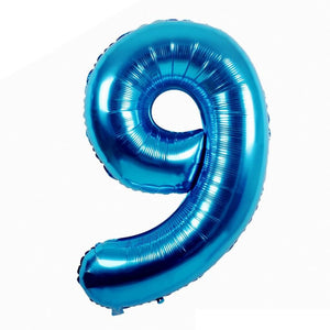 16" Blue A-Z Alphabet Number 9 Foil Balloon