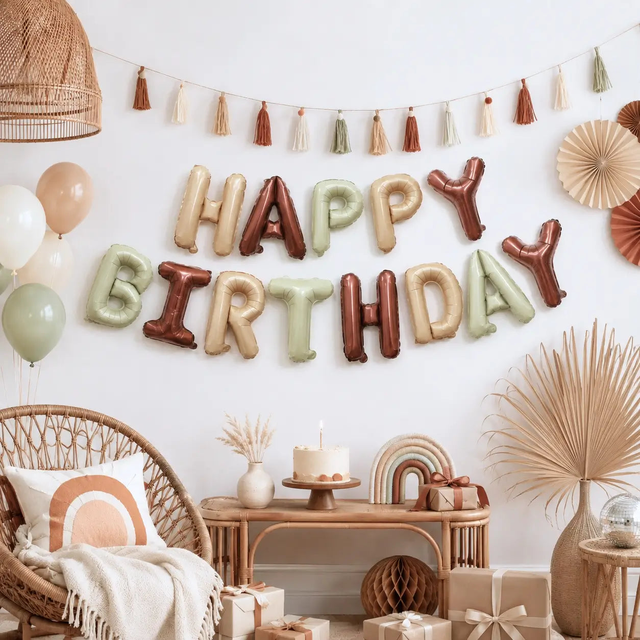 16in Caramel, Chocolate & Cream HAPPY BIRTHDAY Foil Balloon Banner