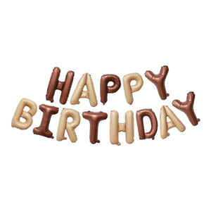 16in Caramel & Chocolate HAPPY BIRTHDAY Foil Balloon Banner