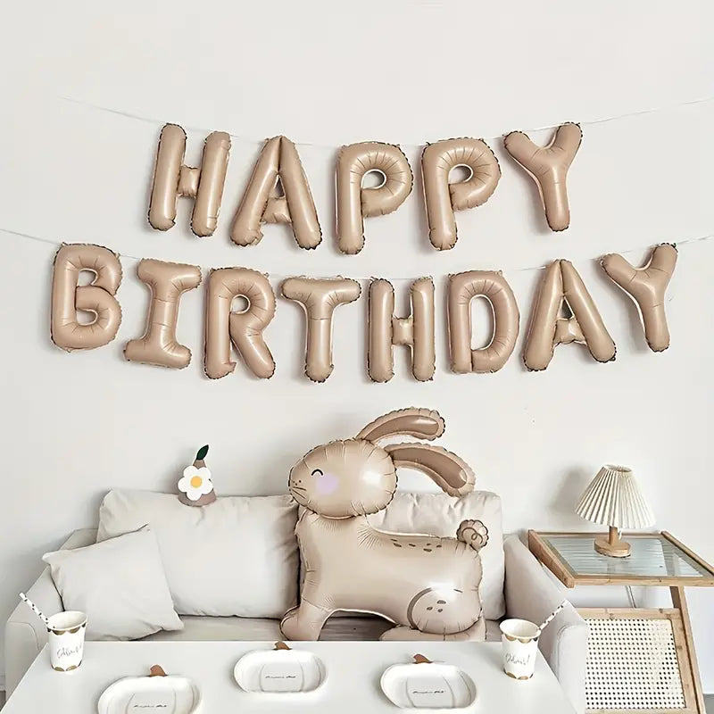 16-inch Caramel HAPPY BIRTHDAY Foil Balloon Banner