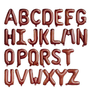 16-inch Chocolate Brown A-Z Alphabet Letter Foil Balloon