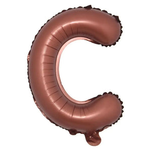 16-inch Chocolate Brown A-Z Alphabet Letter c Foil Balloon