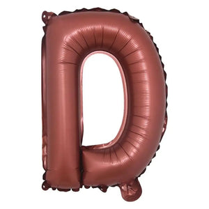16-inch Chocolate Brown A-Z Alphabet Letter d Foil Balloon