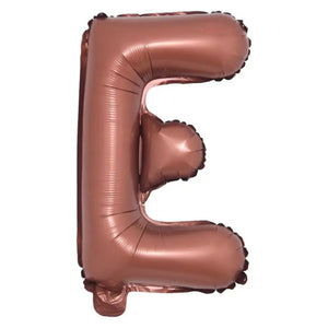 16-inch Chocolate Brown A-Z Alphabet Letter e Foil Balloon