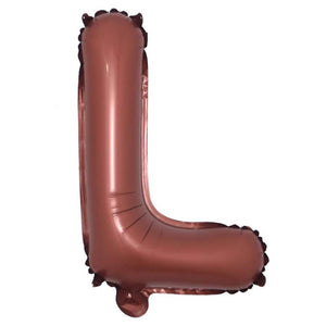 16-inch Chocolate Brown A-Z Alphabet Letter l Foil Balloon