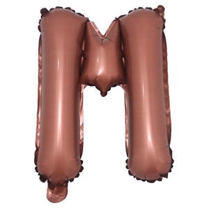 16-inch Chocolate Brown A-Z Alphabet Letter m Foil Balloon