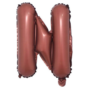 16-inch Chocolate Brown A-Z Alphabet Letter n Foil Balloon
