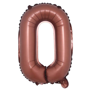 16-inch Chocolate Brown A-Z Alphabet Letter o Foil Balloon