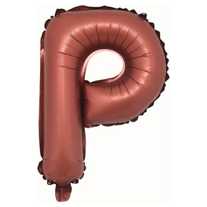 16-inch Chocolate Brown A-Z Alphabet Letter p Foil Balloon