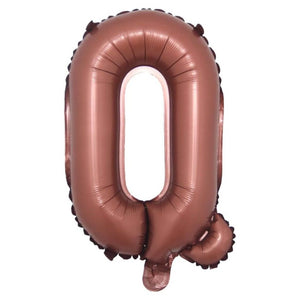 16-inch Chocolate Brown A-Z Alphabet Letter q Foil Balloon