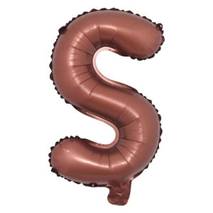 16-inch Chocolate Brown A-Z Alphabet Letter s Foil Balloon