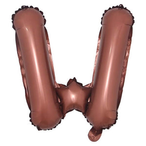 16-inch Chocolate Brown A-Z Alphabet Letter w Foil Balloon