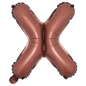 16-inch Chocolate Brown A-Z Alphabet Letter x Foil Balloon