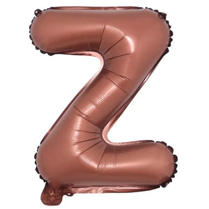 16-inch Chocolate Brown A-Z Alphabet Letter z Foil Balloon